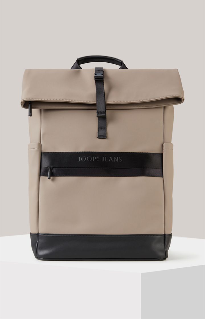 JOOP! JEANS Modica Nuvola Jaron Rucksack beige Roll-Top-Design