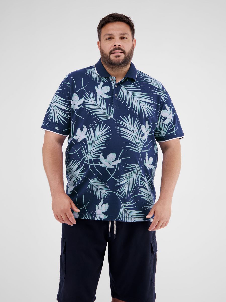 Piqué-Polohemd mit Blumenmuster
