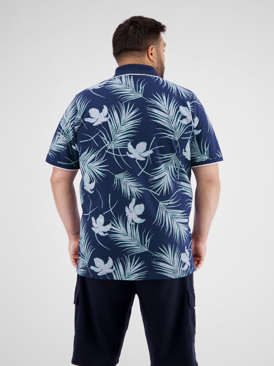 Piqué-Polohemd mit Blumenmuster