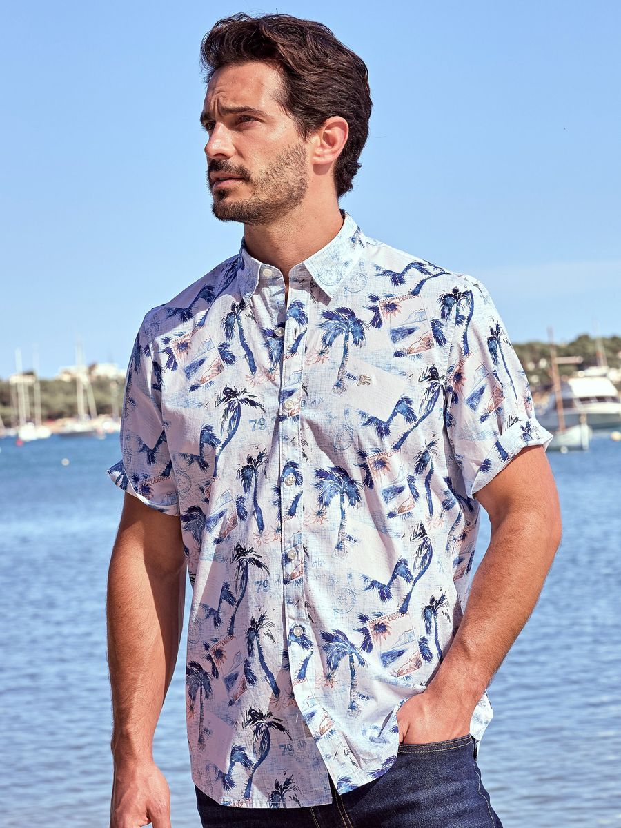 Grafisch bedrucktes Kurzarmhemd