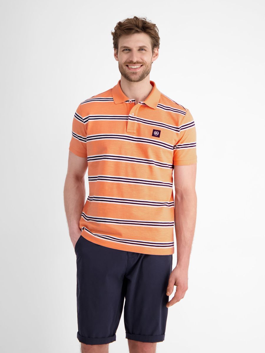 Gestreiftes Rugby-Style Baumwoll-Poloshirt