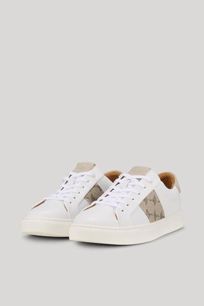 JOOP! Mazzolino Lista Coralie weiße und beige Leder-Sneakers