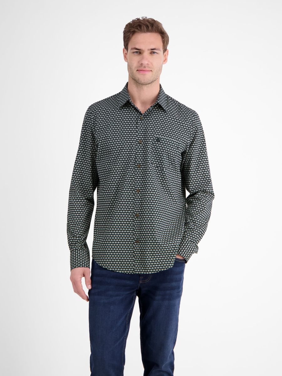 Langarmhemd mit grafischem Muster