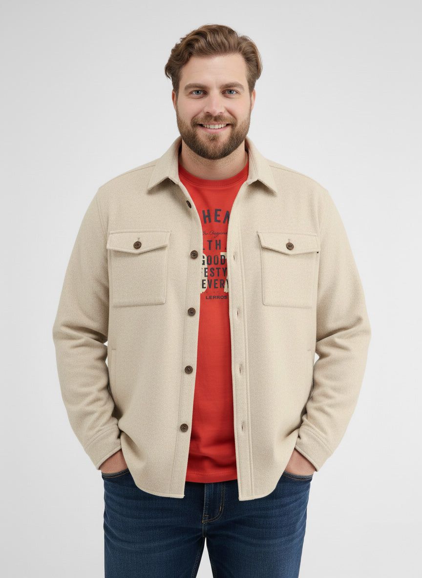 Übergroße Hemdjacke in Wolloptik mit Taschen