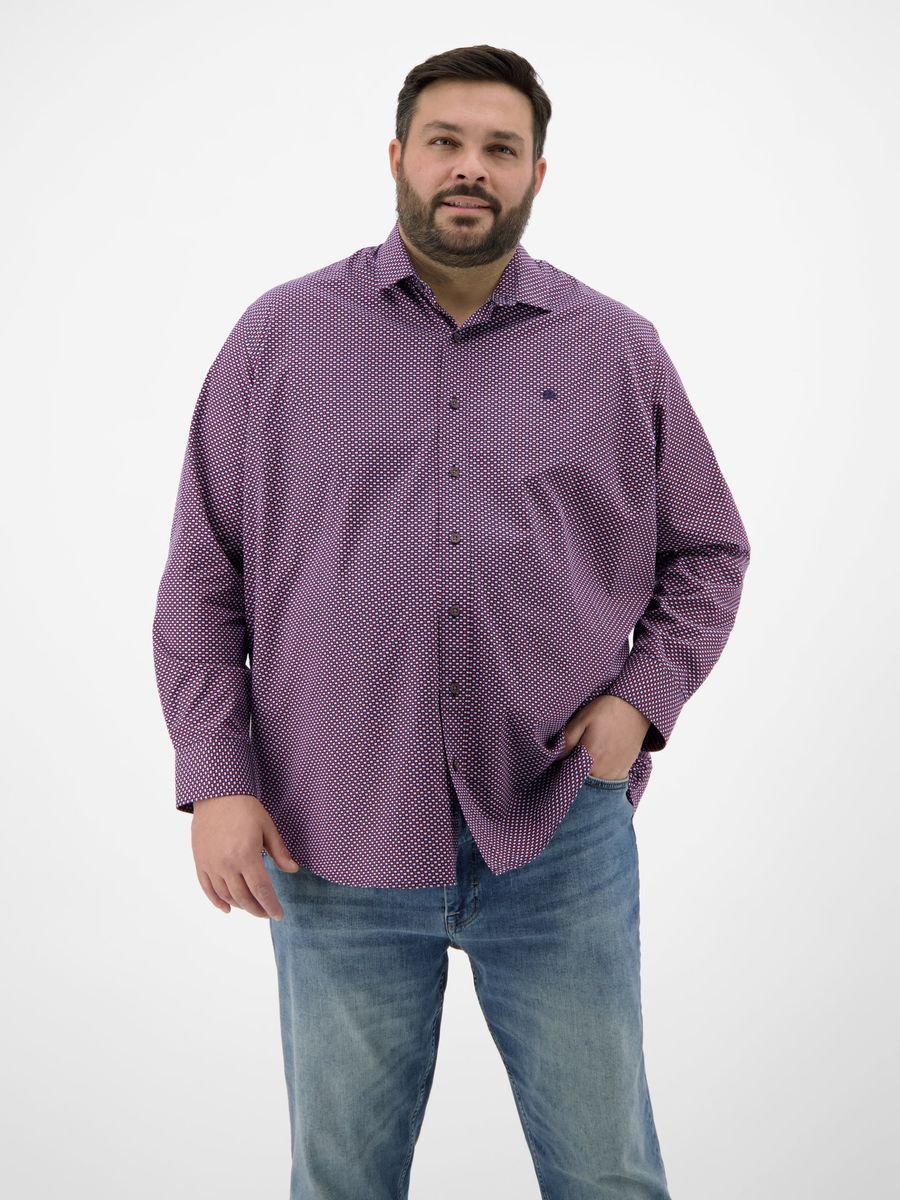 Langarmhemd mit Muster in Übergröße