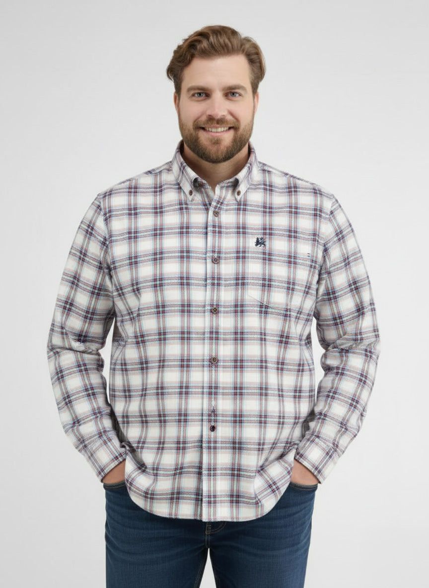 Kariertes Flanellhemd mit langen Ärmeln