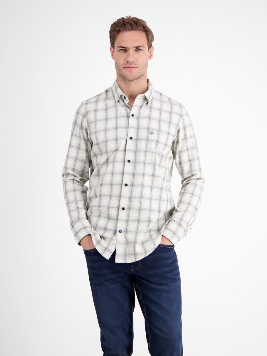 Klassisches Herren Langarmhemd mit Karomuster