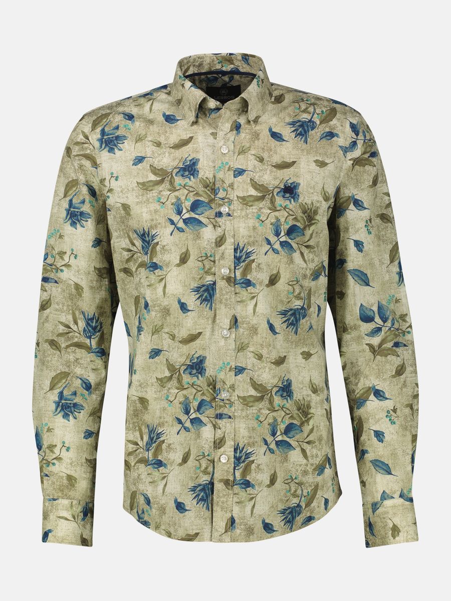 Herren Hemd mit floralem Muster und langen Ärmeln