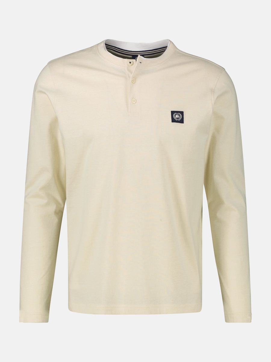 Lässiges Langarm Henley Shirt