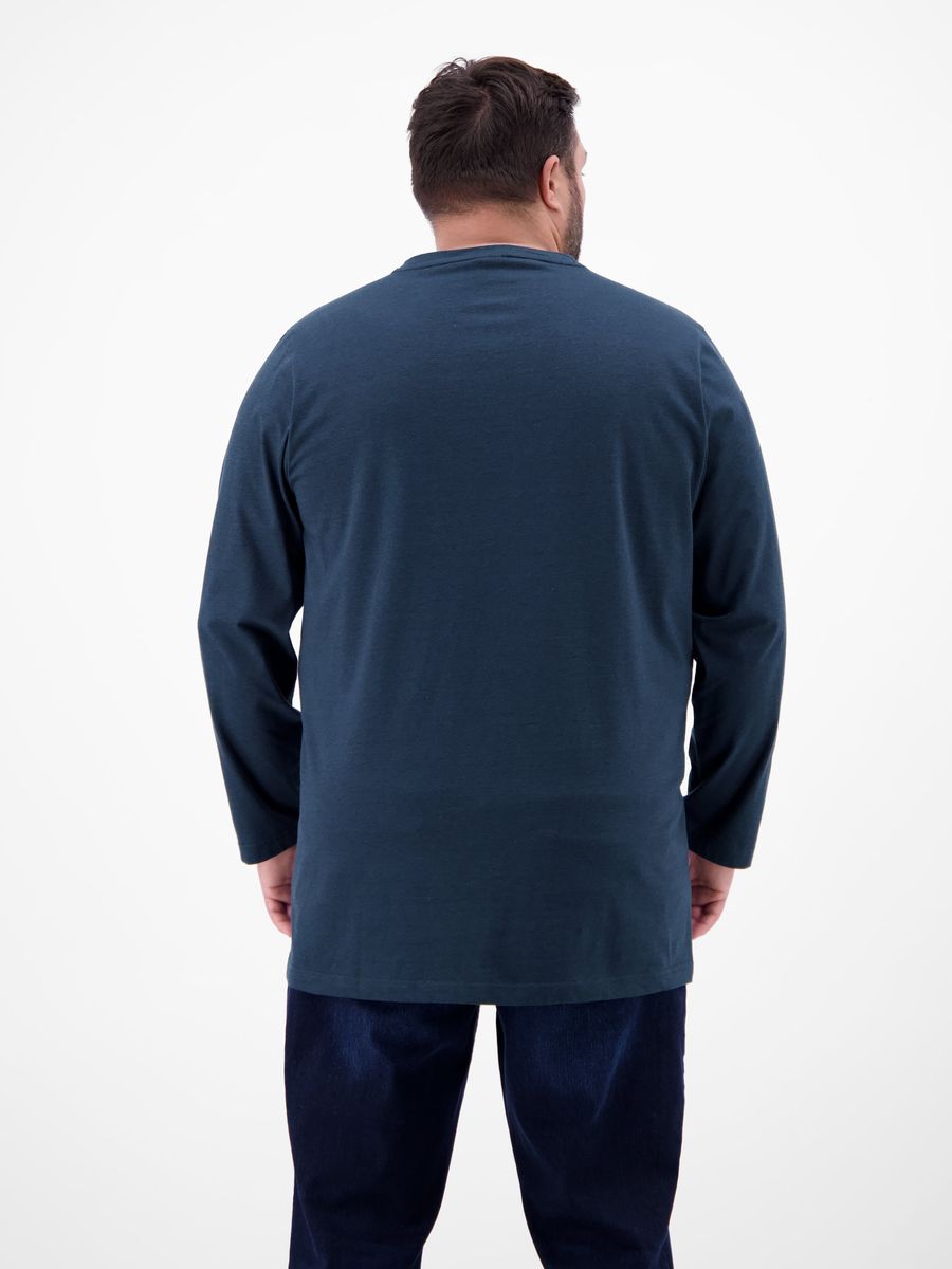 Lässiges Langarm Henley Shirt