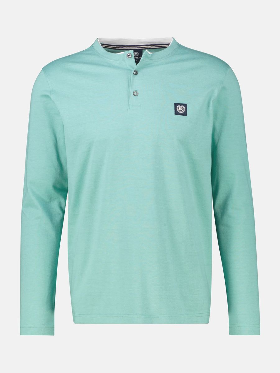 Lässiges Langarm Henley Shirt