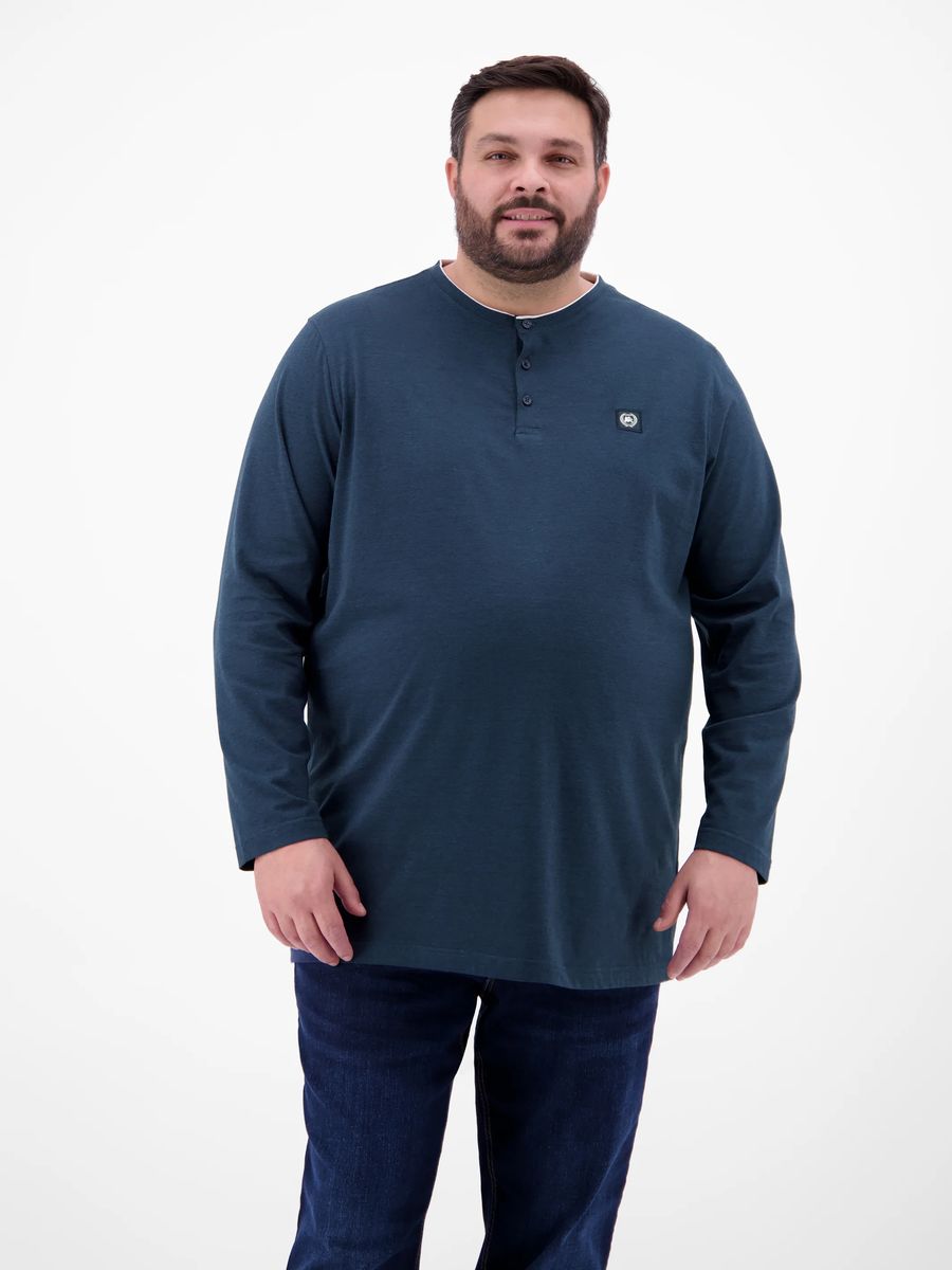 Lässiges Langarm Henley Shirt