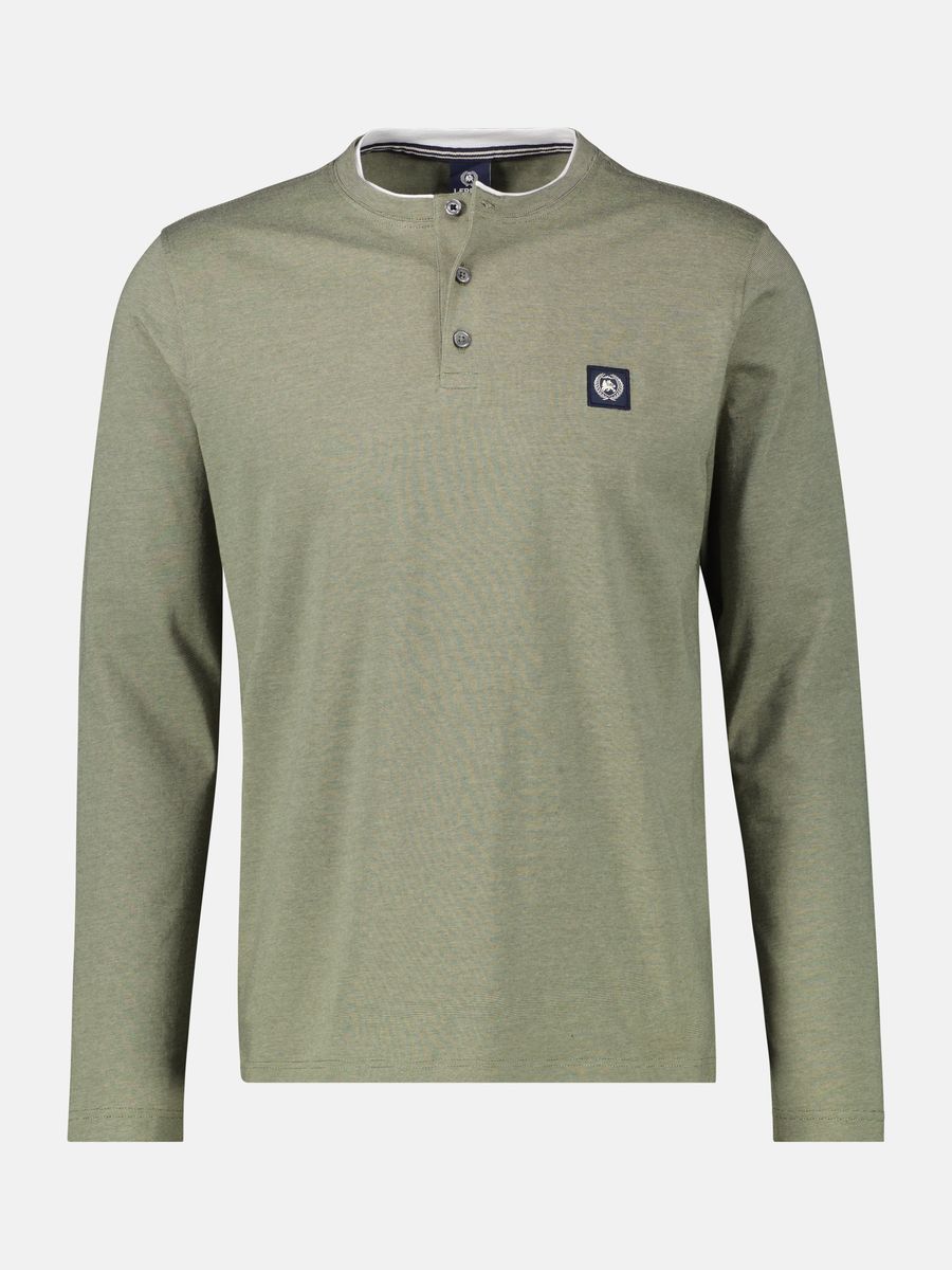 Lässiges Langarm Henley Shirt