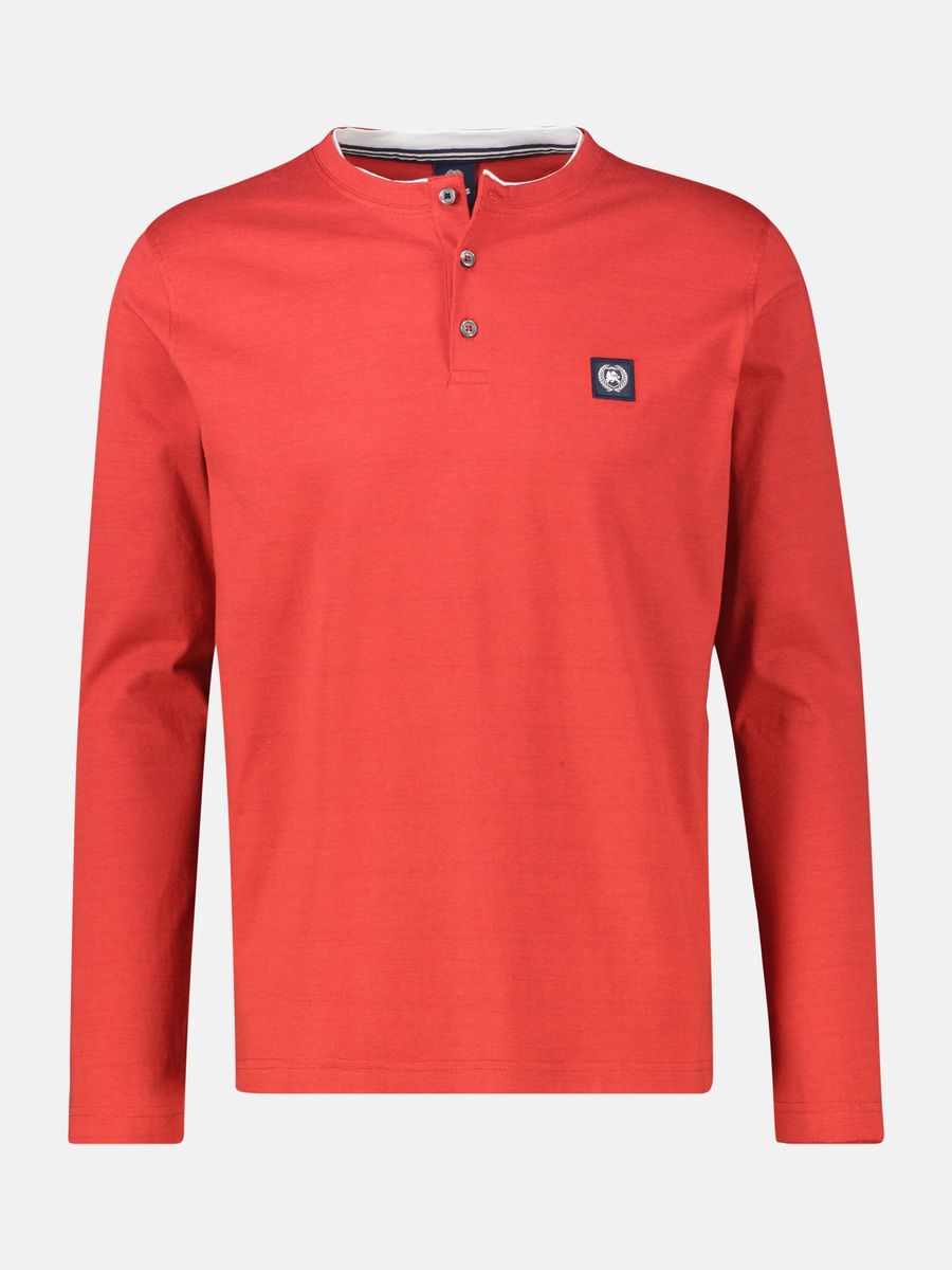 Lässiges Langarm Henley Shirt