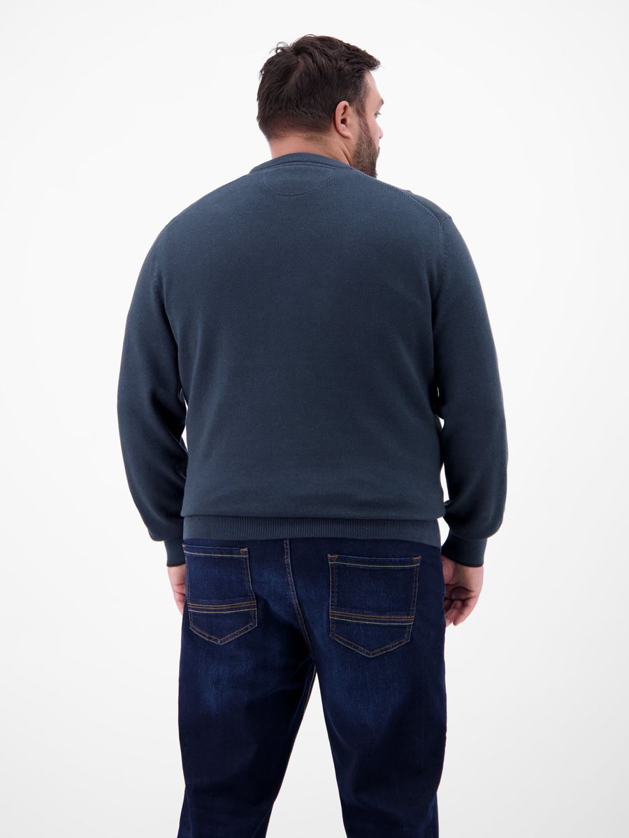 Klassischer Baumwoll-Strickpullover mit Rundhalsausschnitt