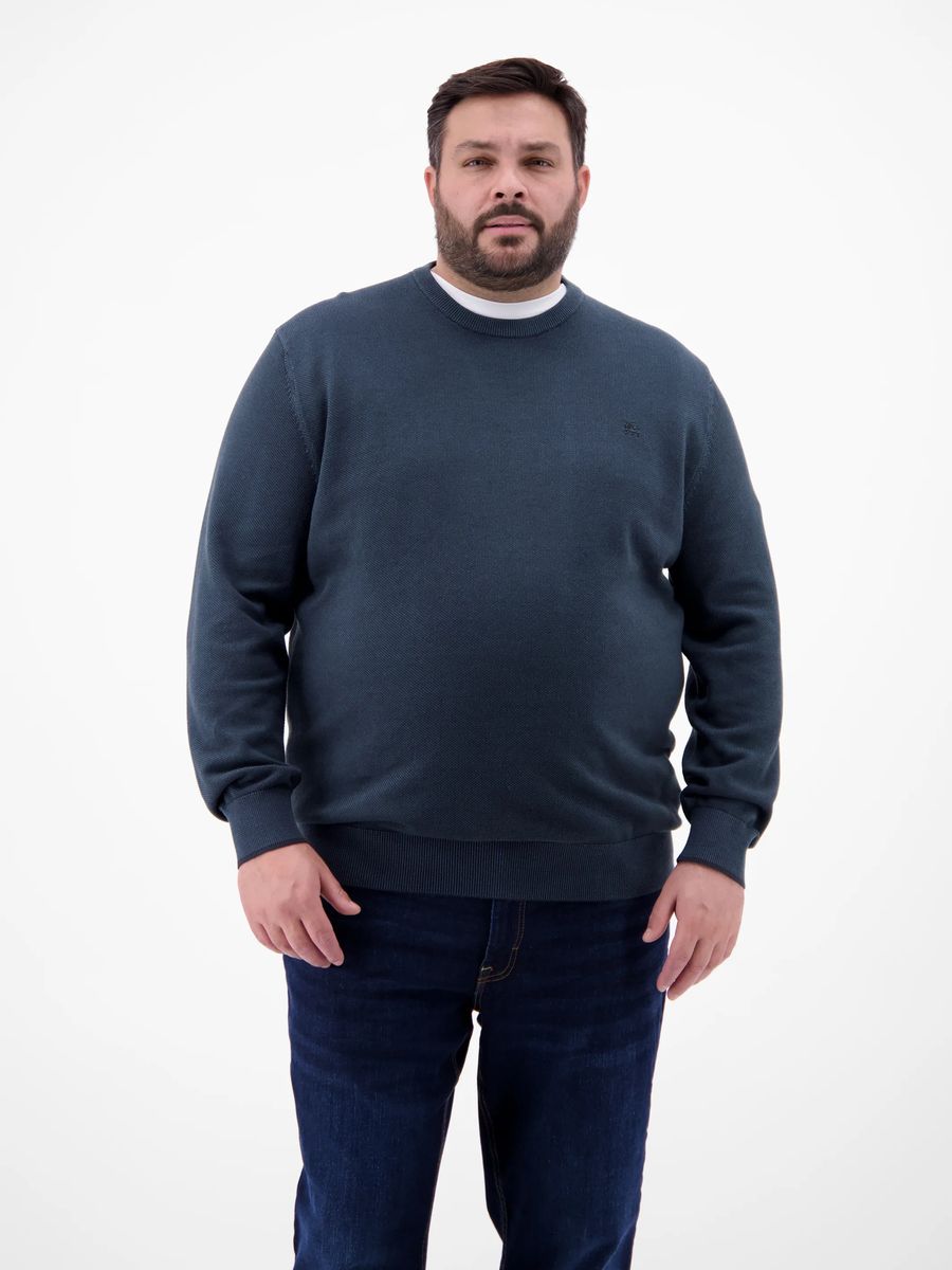 Klassischer Baumwoll-Strickpullover mit Rundhalsausschnitt