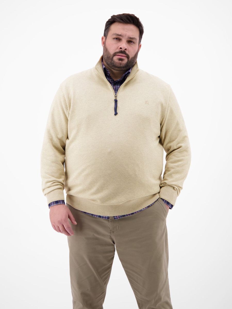 Herren Strick Troyer mit kurzem Reißverschluss