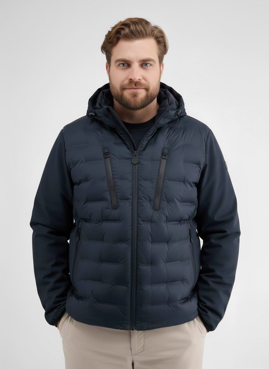 Hybride Jacke mit gesteppter Vorderseite