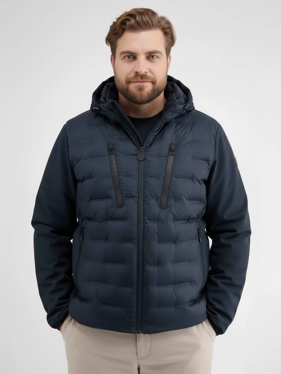 Hybrid-Steppjacke mit Softshell und Kapuze