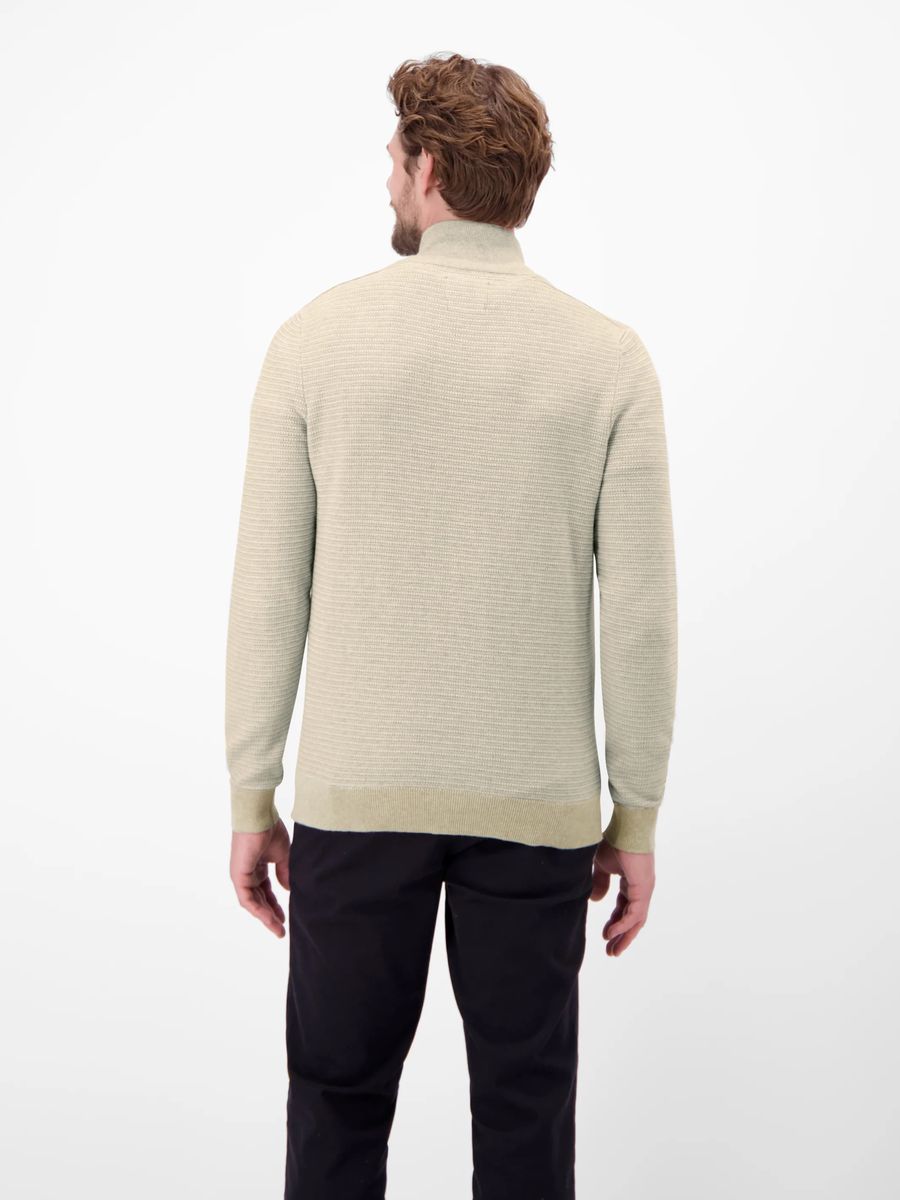 Strukturierter Strickpullover mit halbem Reißverschluss