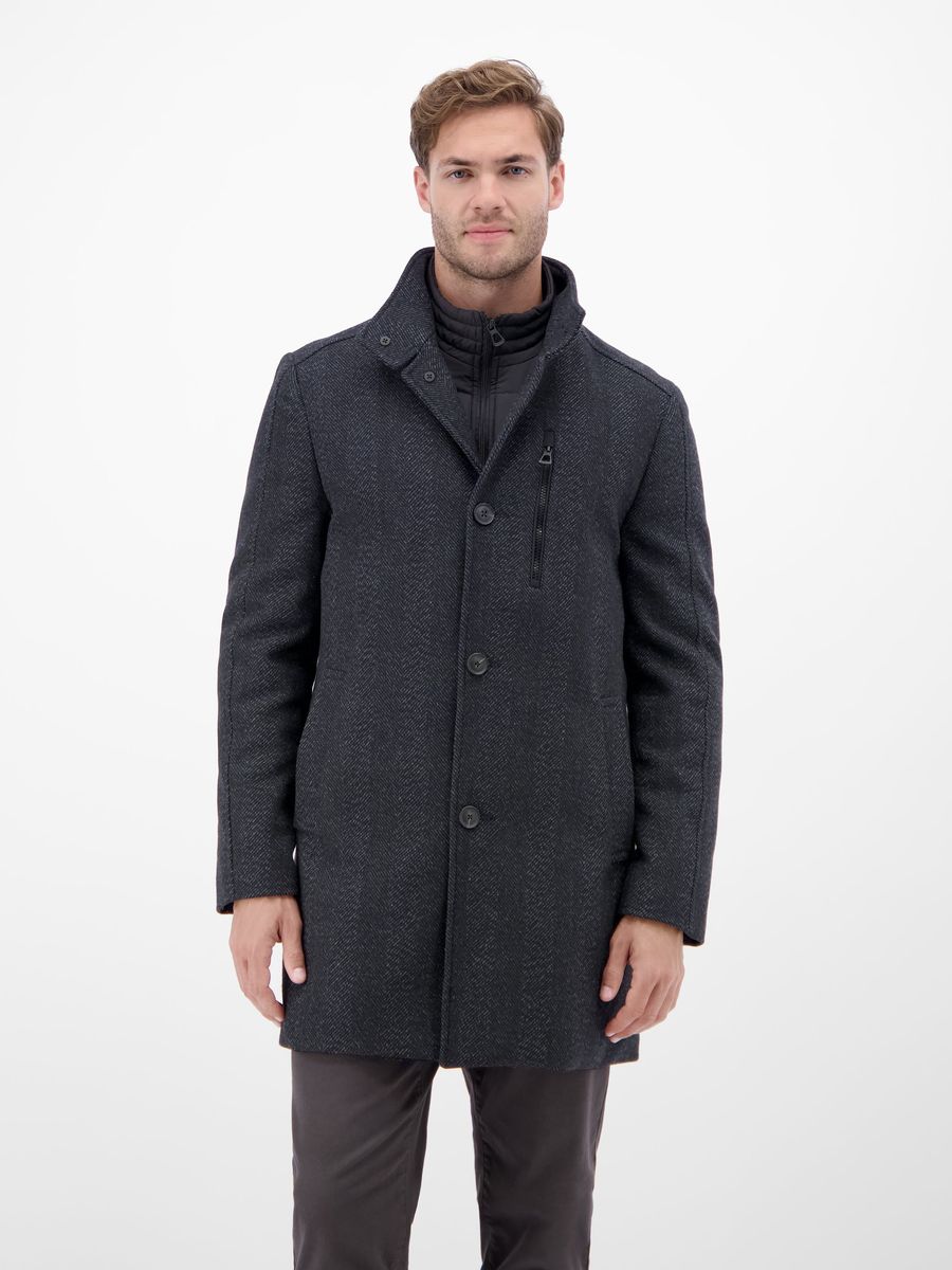 Kurzmantel in Wolloptik mit Einsatz