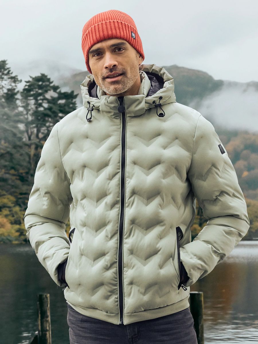 Gesteppte Herren Puffer Jacke mit Kapuze