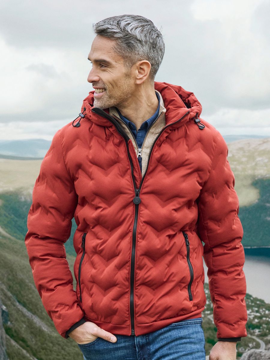 Gesteppte Herren Puffer Jacke mit Kapuze