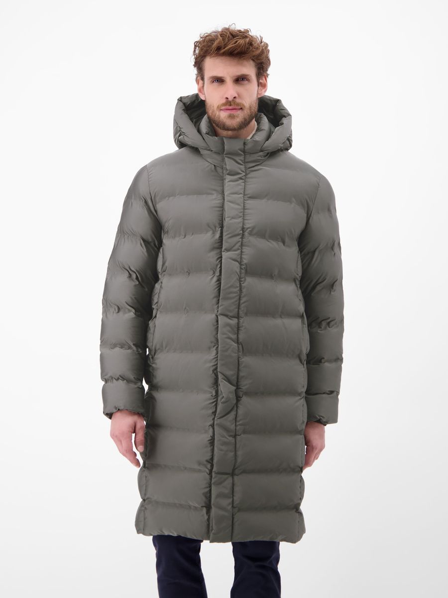 Langer Steppparka mit Kapuze