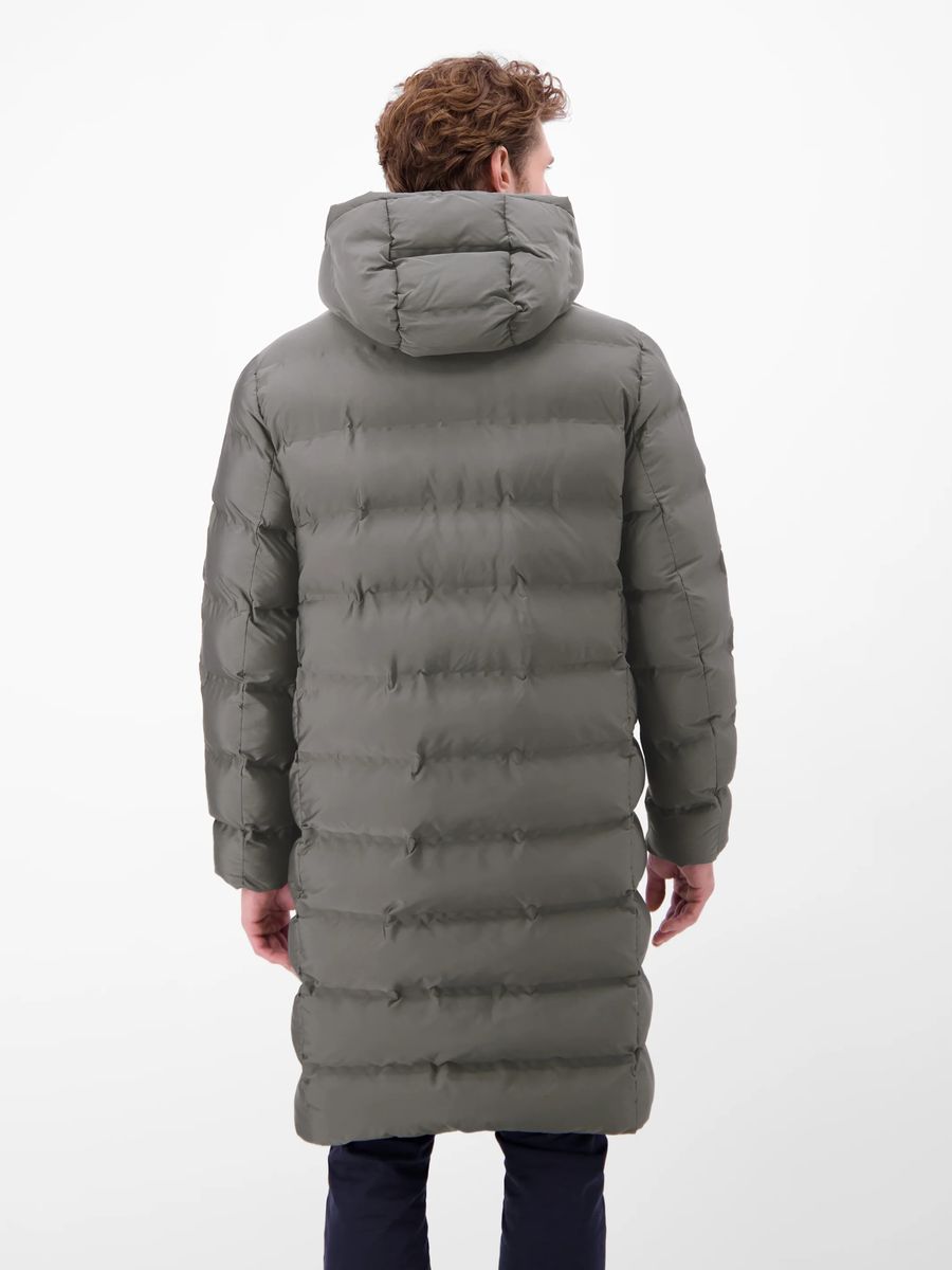 Langer Steppparka mit Kapuze