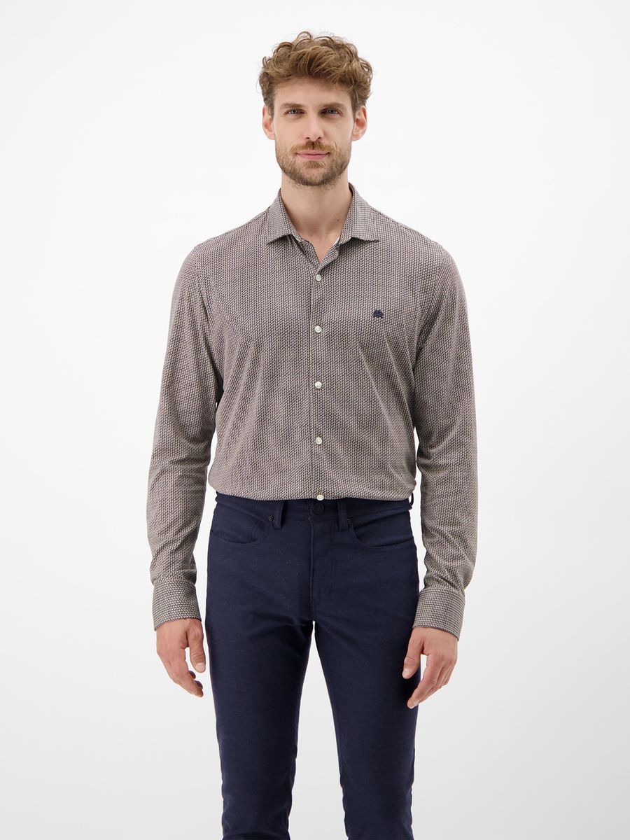 Langärmliges Baumwollhemd mit Muster