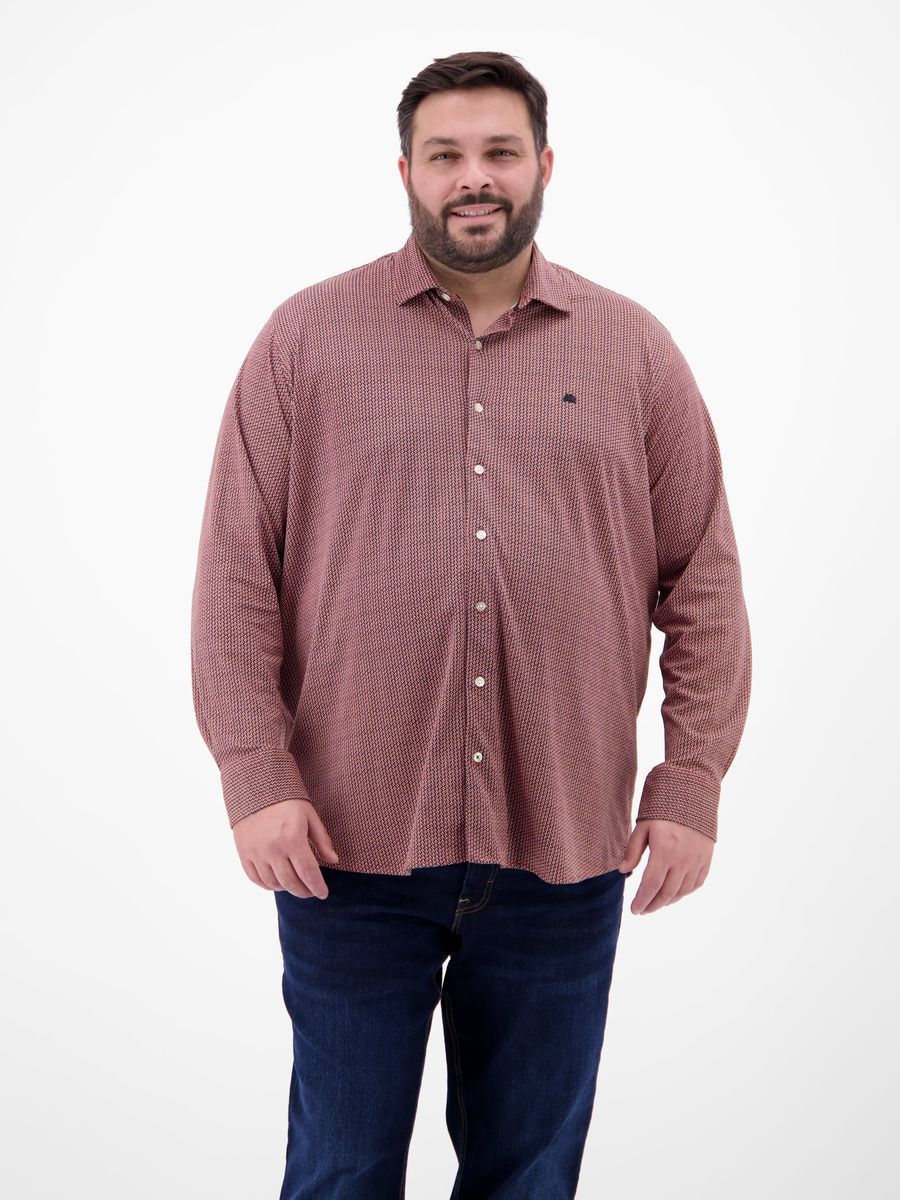 Langarmhemd mit Muster, legerer Schnitt