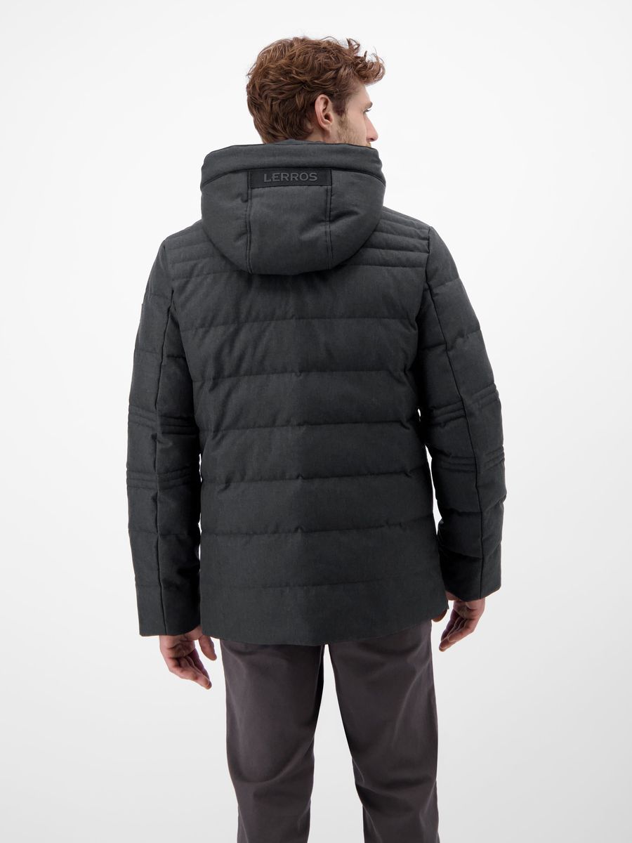 Wattierte Fieldjacket in Woll-Optik mit Kapuze