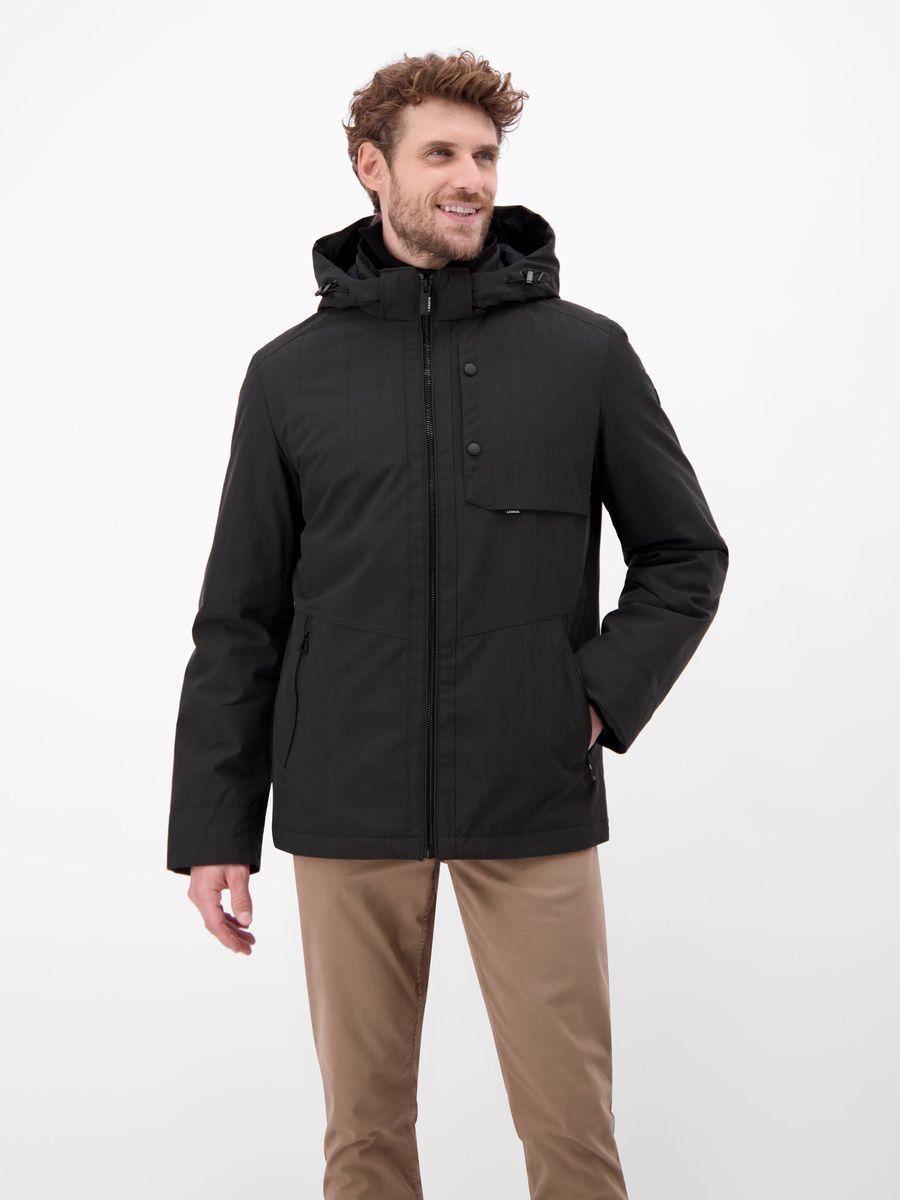 Herren Blouson Jacke mit Strukturmuster und Kapuze