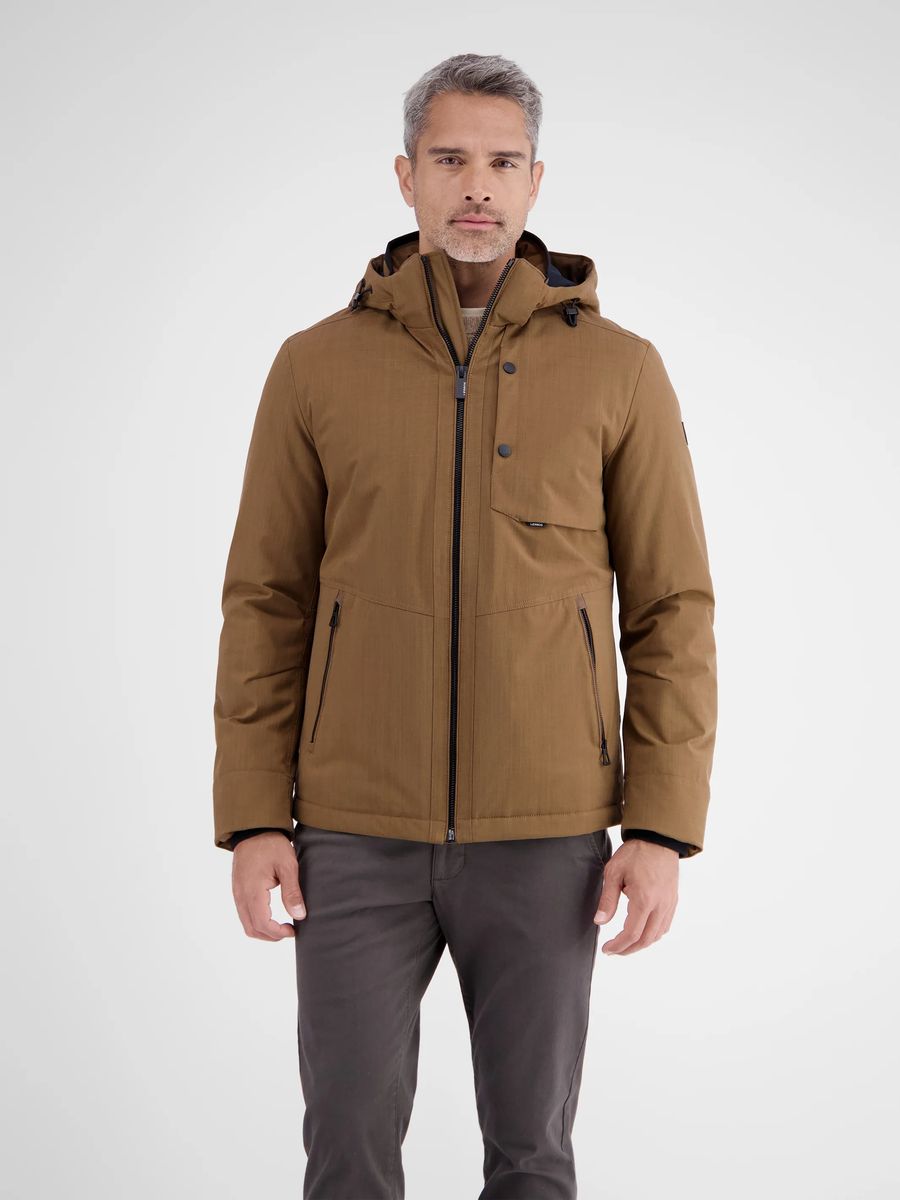Herren Blouson Jacke mit Strukturmuster und Kapuze
