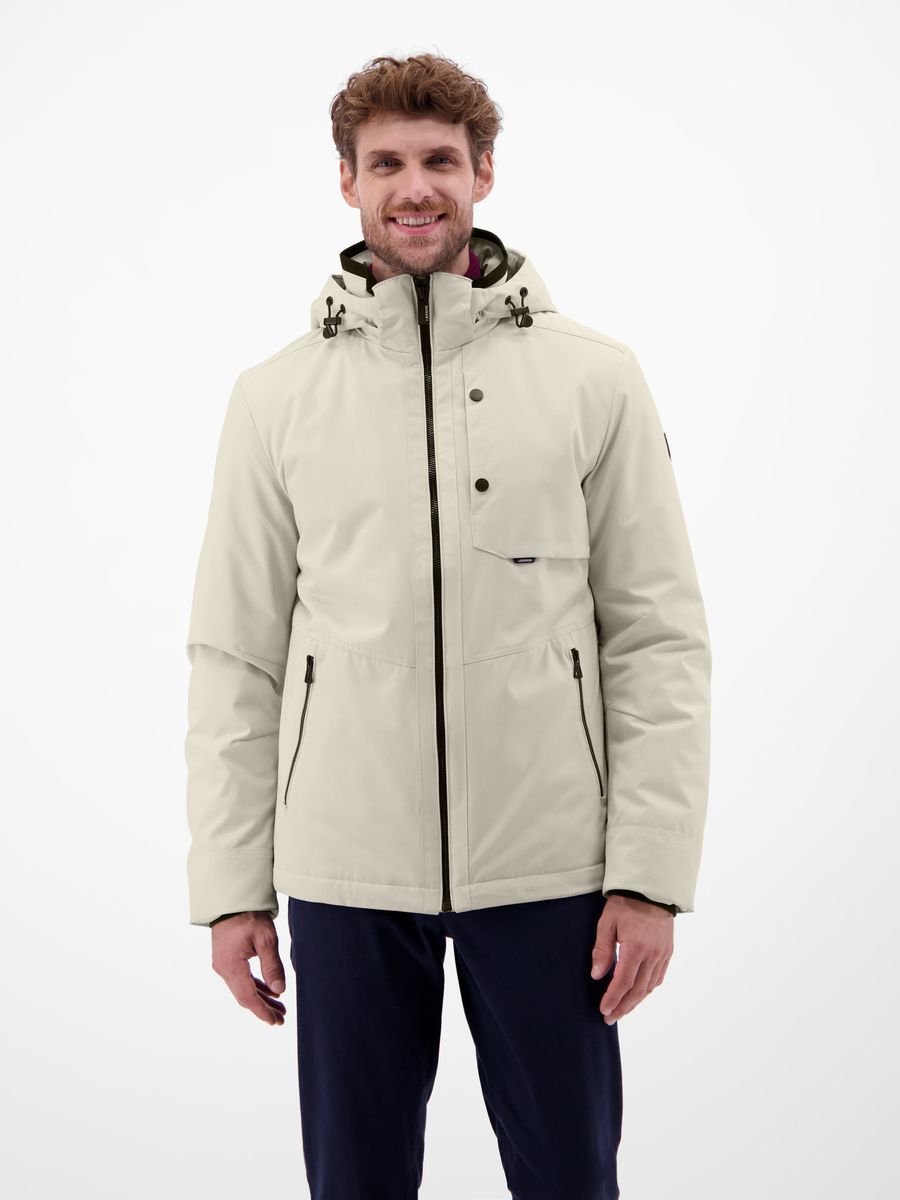 Herren Blouson Jacke mit Strukturmuster und Kapuze