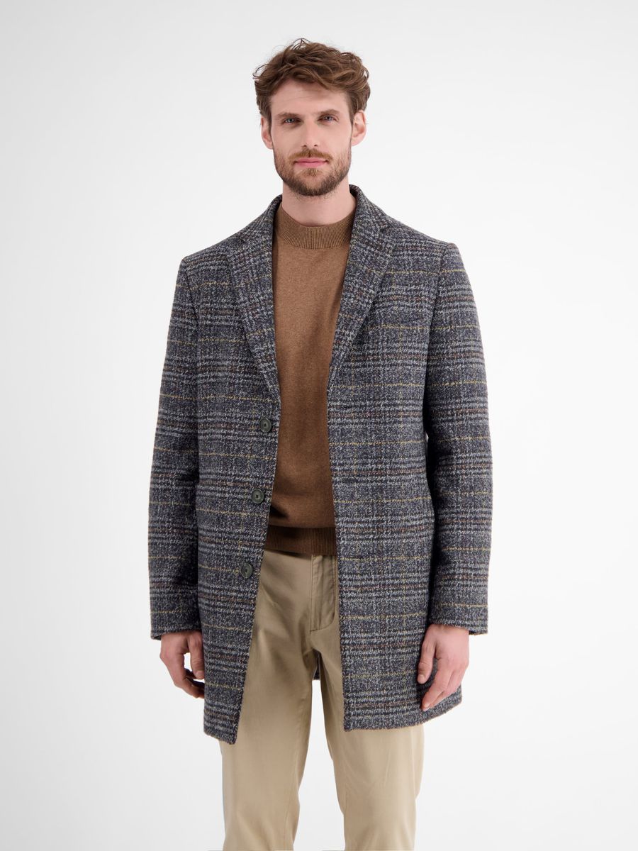 Eleganter Mantel aus Wollmischung mit Karomuster