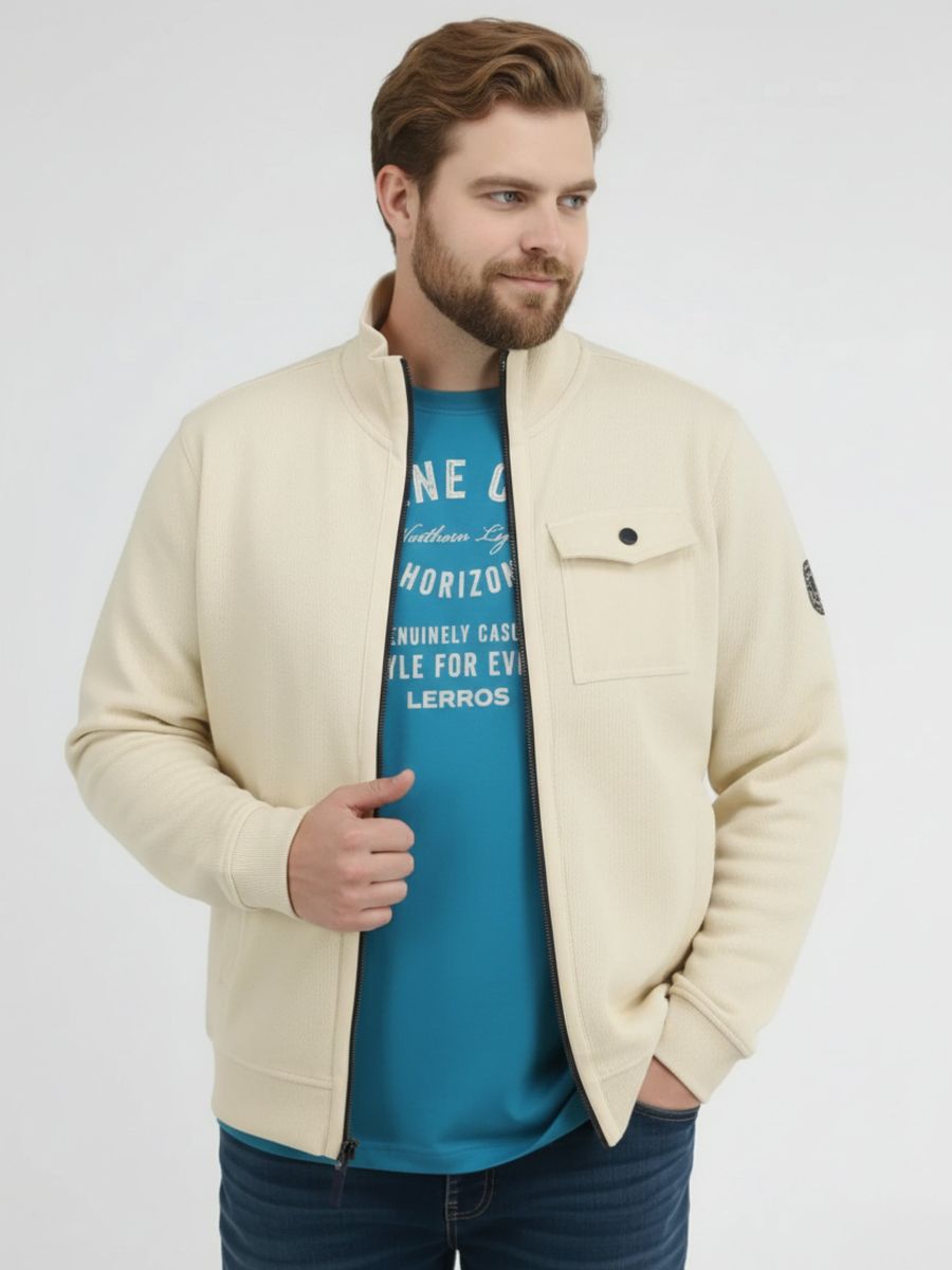 Moderne Strukturierte Strickjacke mit Reißverschluss