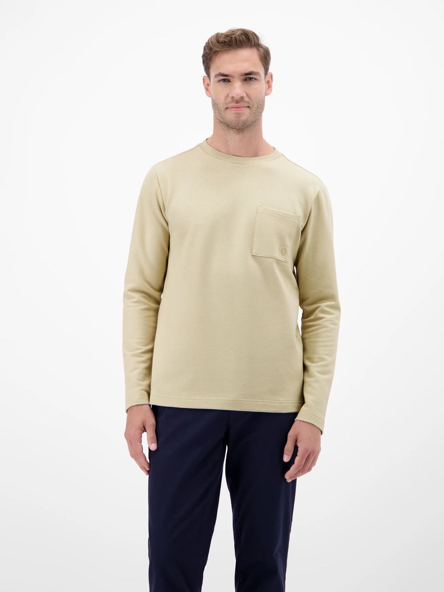 Texturiertes Langarm-Sweatshirt mit Rundhalsausschnitt