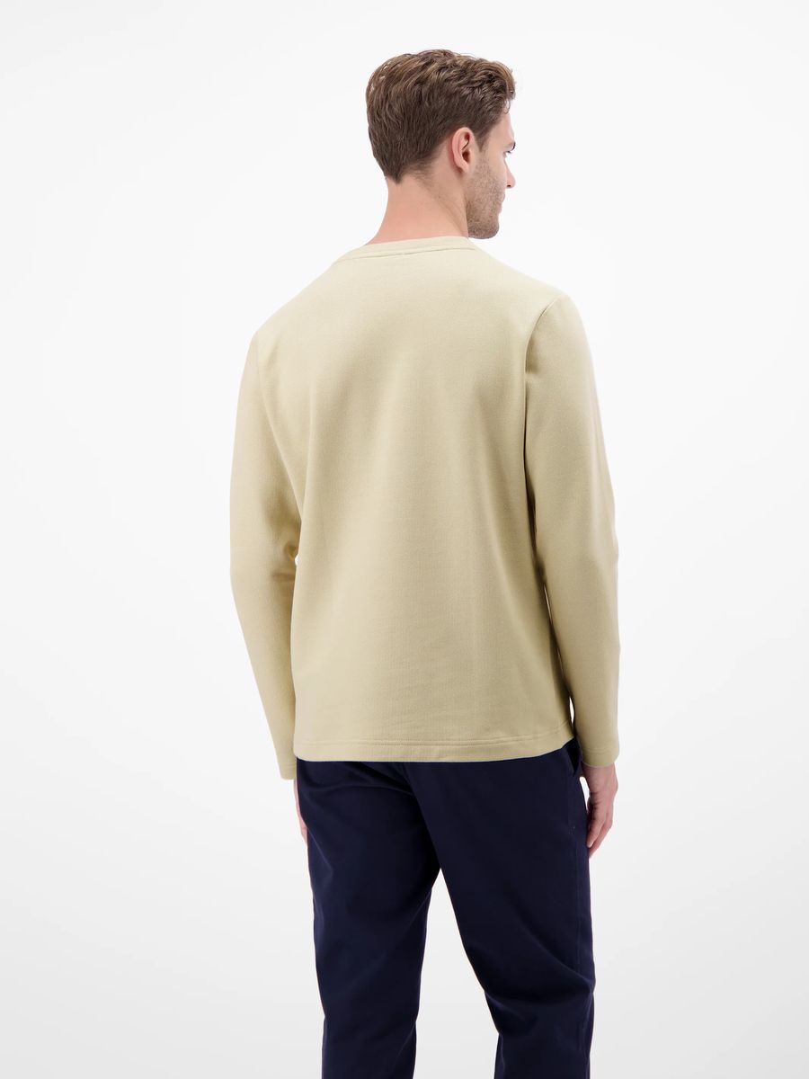 Texturiertes Langarm-Sweatshirt mit Rundhalsausschnitt