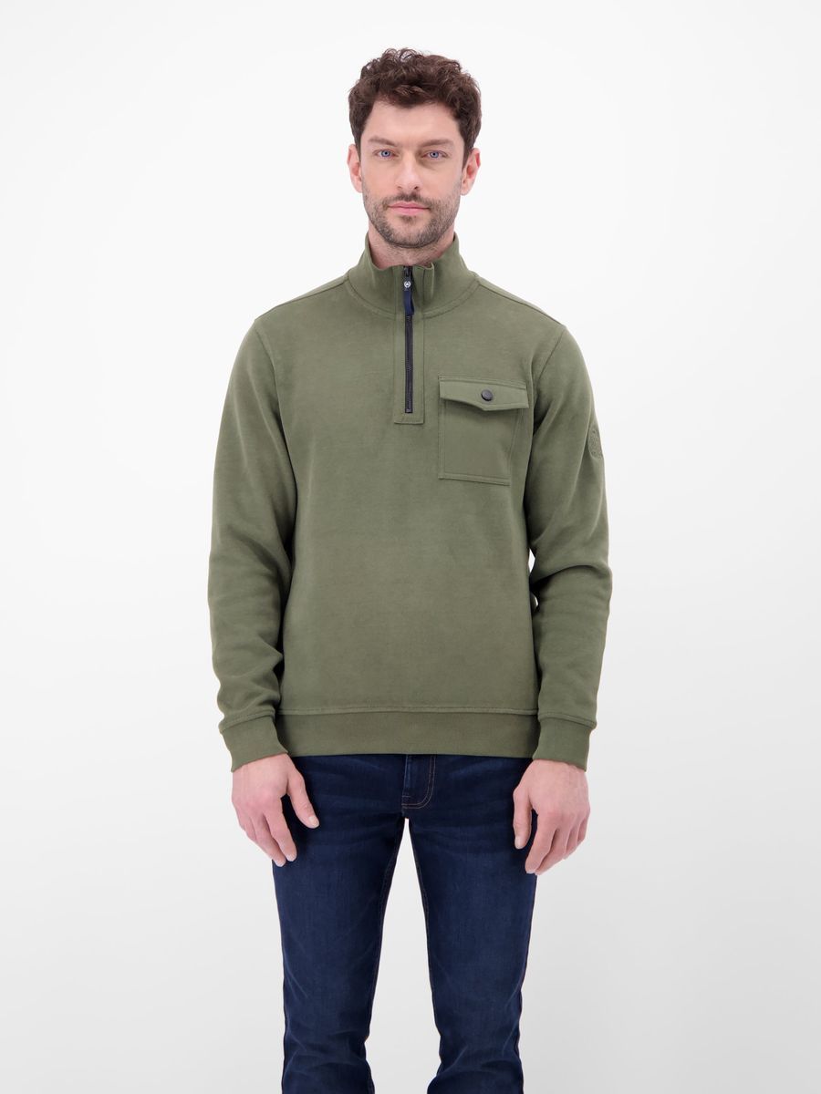 Herren Troyer Pullover mit halbem Reißverschluss