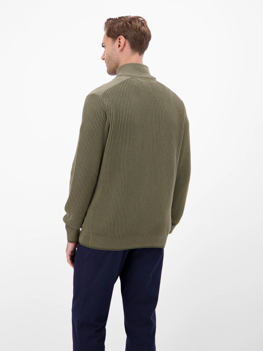Lässige Strickjacke mit Reißverschluss und Rippenmuster