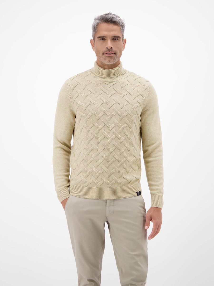 Strukturierter Rollkragen Strickpullover