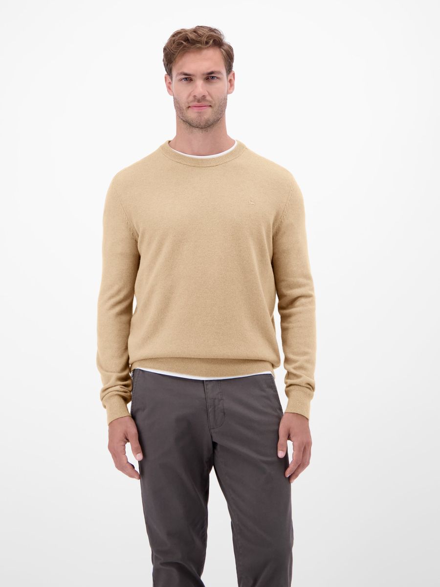 Feiner Rundhals-Pullover aus Woll-Kaschmir-Mix