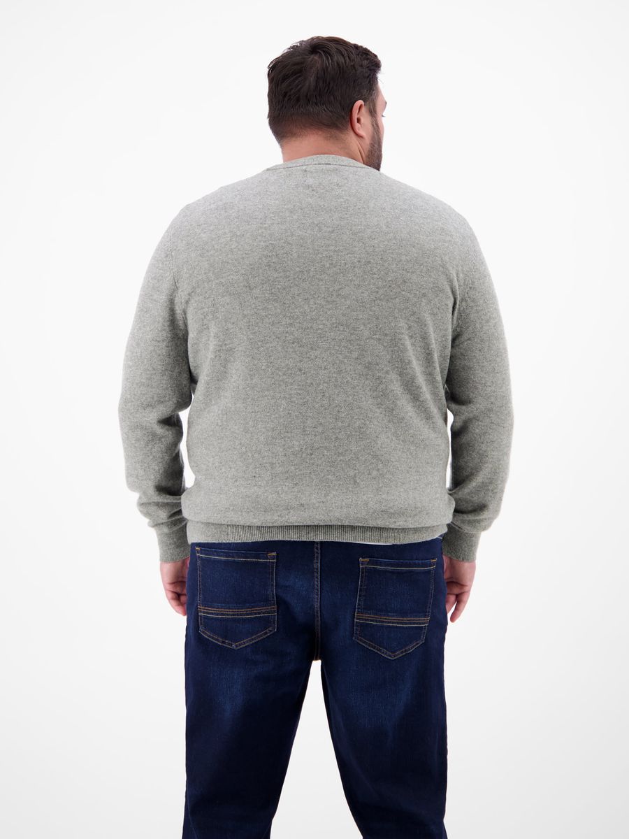 Feinstrick Rundhals Pullover aus Wolle-Kaschmir