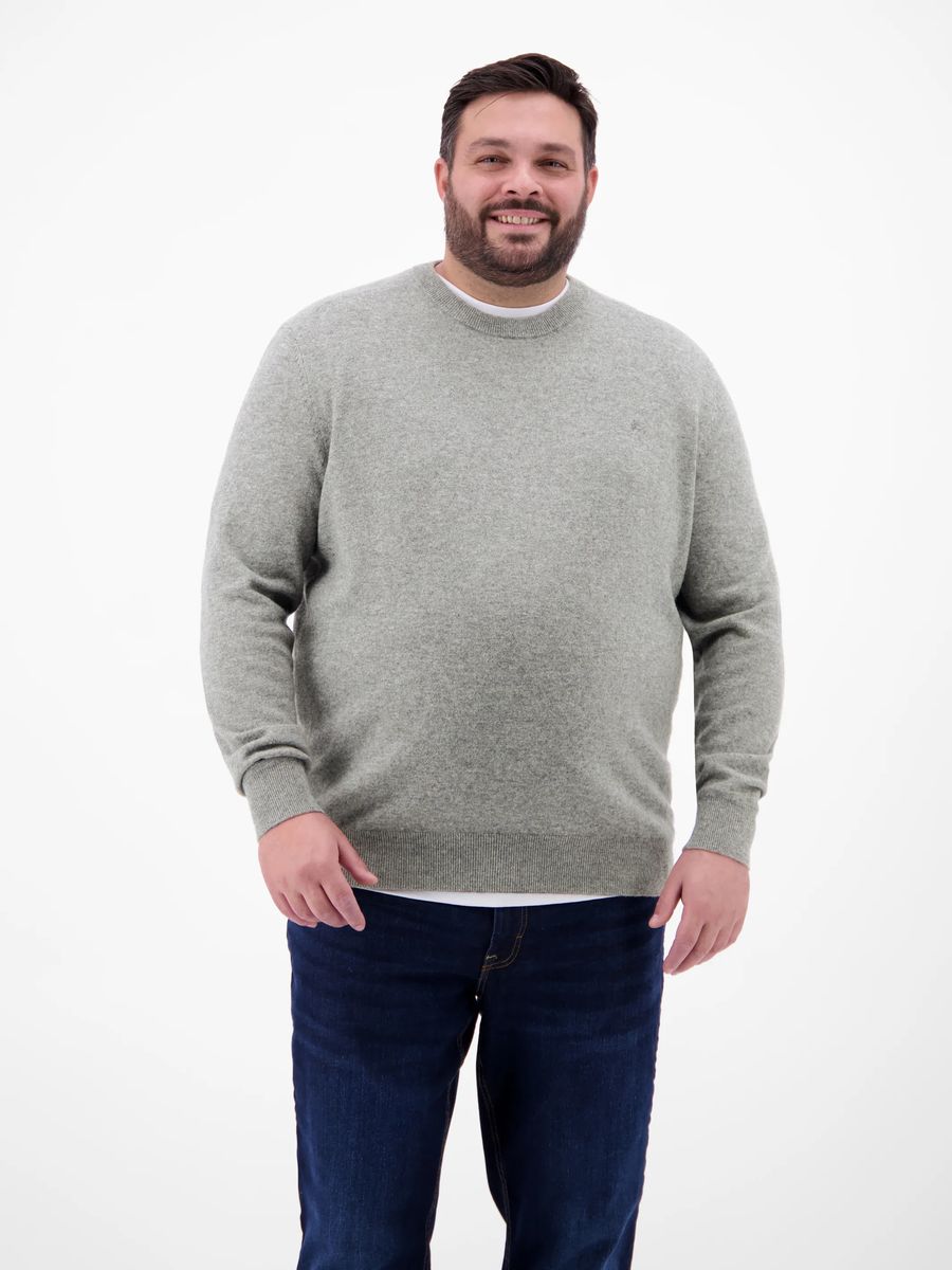 Feinstrick Rundhals Pullover aus Wolle-Kaschmir
