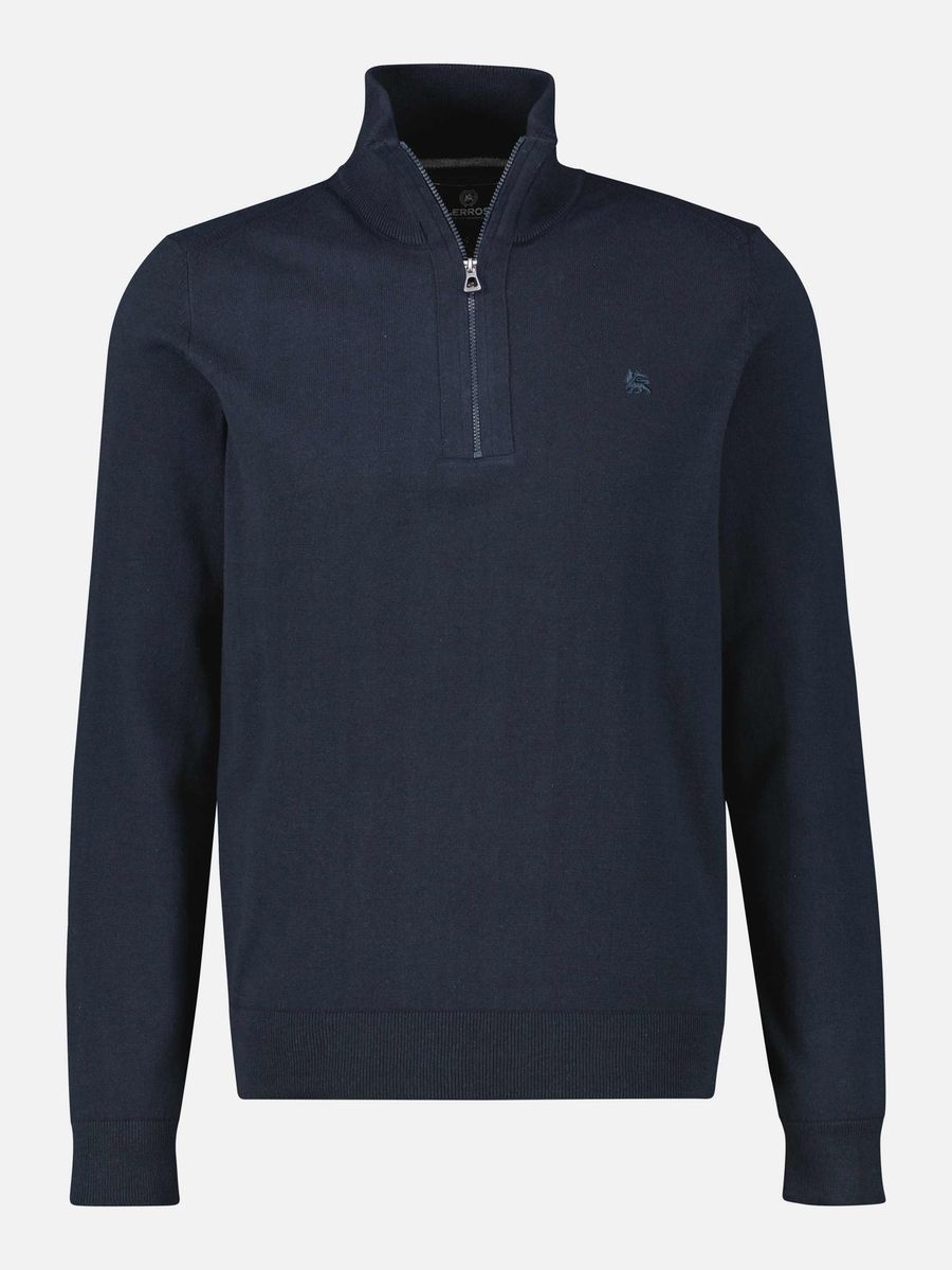 Troyer Strickpullover mit Viertelreißverschluss