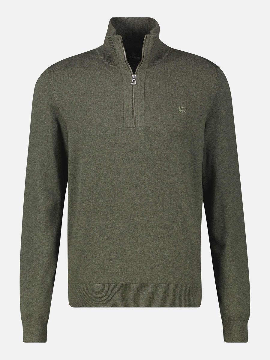 Troyer Strickpullover mit Viertelreißverschluss