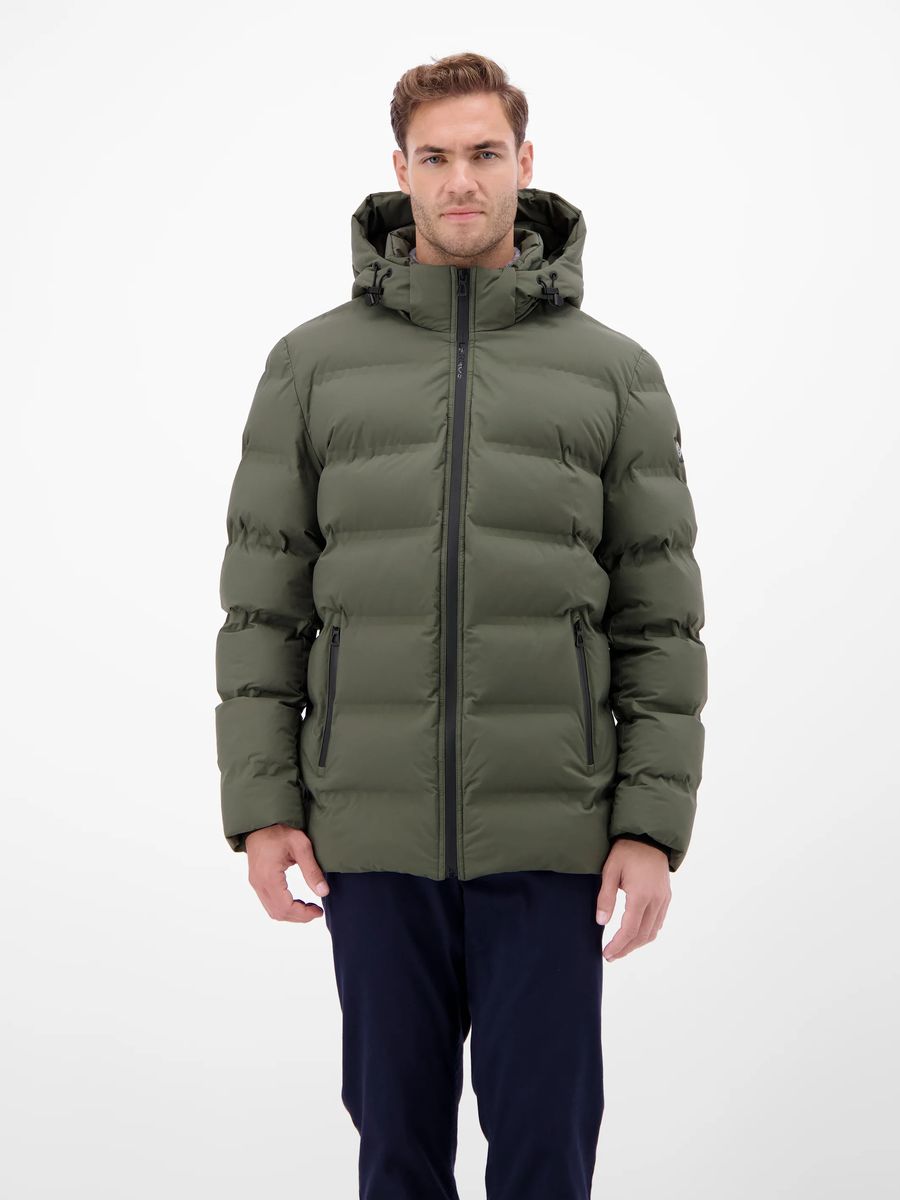 Moderne Steppjacke mit abnehmbarer Kapuze