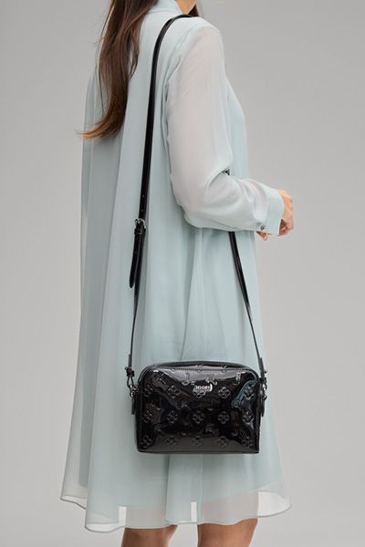 Joop! Decoro Lucente Cloe Schwarze gemusterte Schultertasche mit Logo