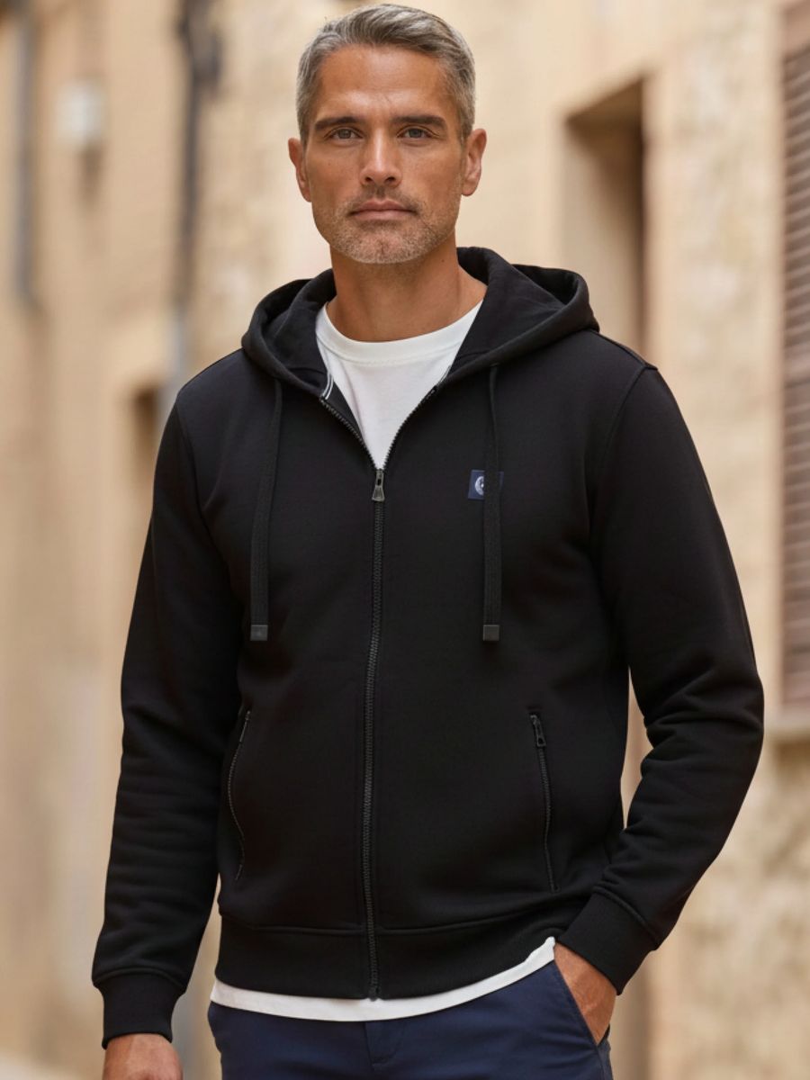 Herren Sweatjacke mit Reißverschluss und Kapuze